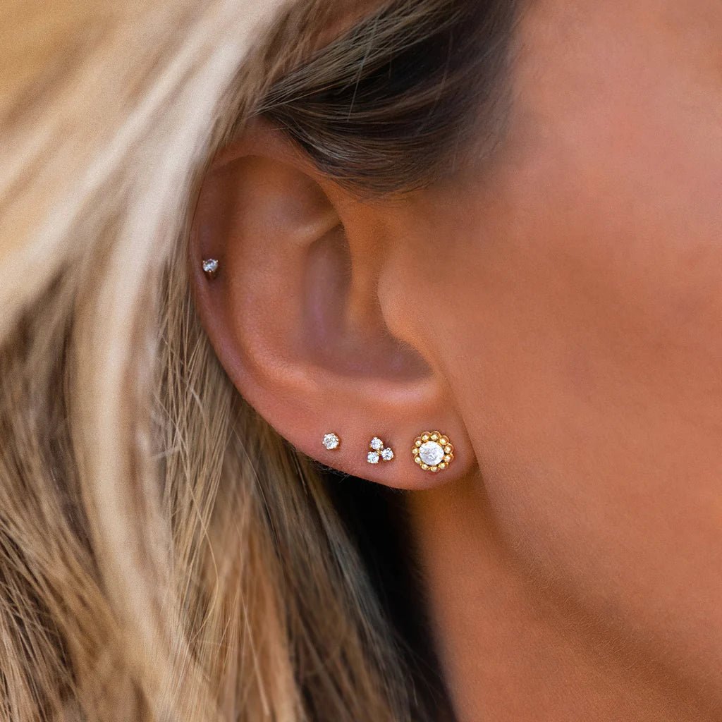 10K Beaded Studs | Leah Alexandra Leah Alexandra - Ambiente Gifts, Decor & Design