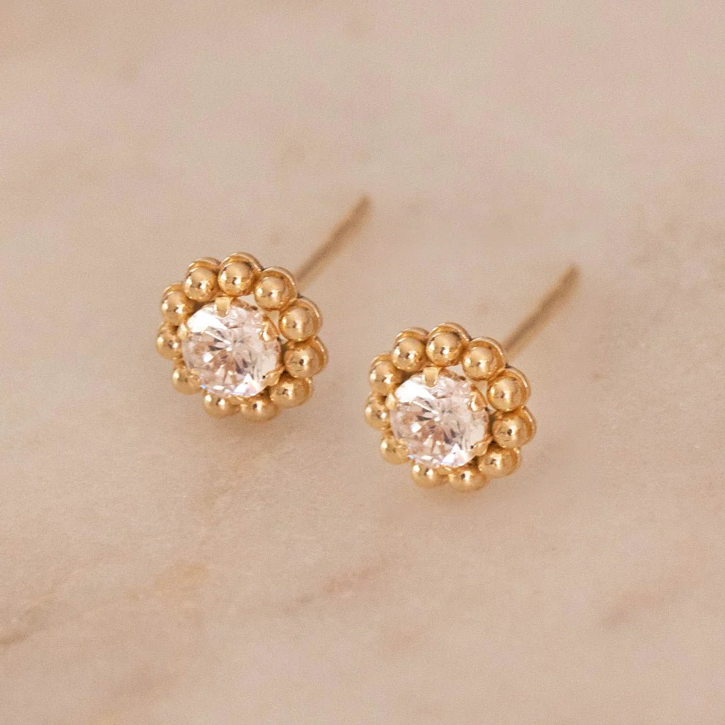 10K Beaded Studs | Leah Alexandra Leah Alexandra - Ambiente Gifts, Decor & Design