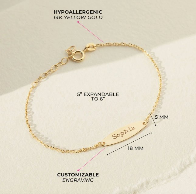 14K Gold Engraveable Bracelet, 5 - 6" In Season Jewelry - Ambiente Gifts, Decor & Design