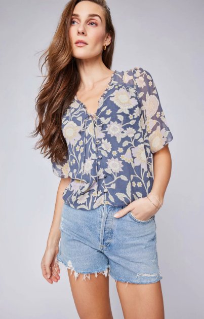 Alexandra Top, Blue Floral | Gentle Fawn Gentle Fawn - Ambiente Gifts, Decor & Design