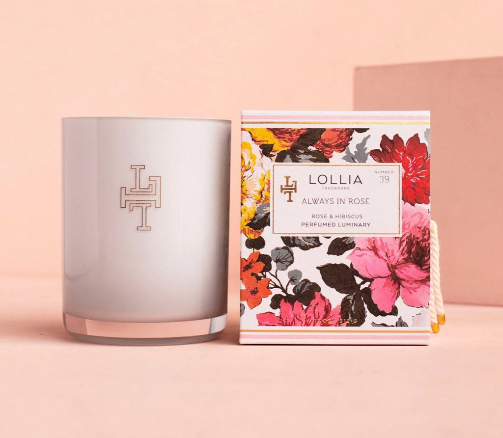 ALWAYS IN ROSE | LUMINARY CANDLE | LOLLIA Lollia - Ambiente Gifts, Decor & Design