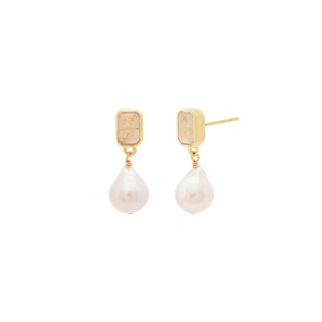 Baroque Petite Drop | Pearl & Moonstone Leah Alexandra - Ambiente Gifts, Decor & Design