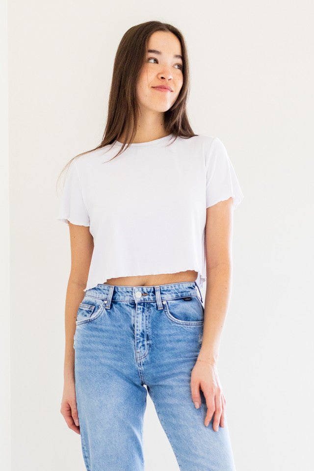 Chaser Crop Tee, White | Priv PRIVILEGE CLOTHING - Ambiente Gifts, Decor & Design