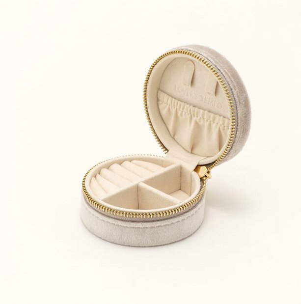 Creme, Circle Bon Voyage Jewelry Case | Lover's Tempo Lover's Tempo - Ambiente Gifts, Decor & Design