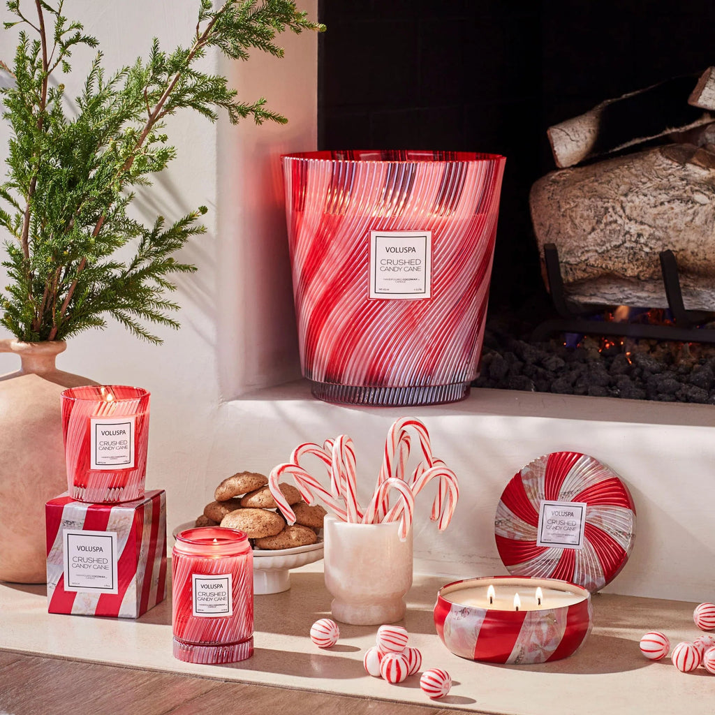 Crushed Candy Cane, 3 Wick Tin | Voluspa VOLUSPA - Ambiente Gifts, Decor & Design