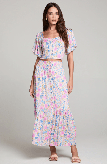 Dagny Midi Skirt, Multi | Saltwater Luxe Saltwater Luxe - Ambiente Gifts, Decor & Design
