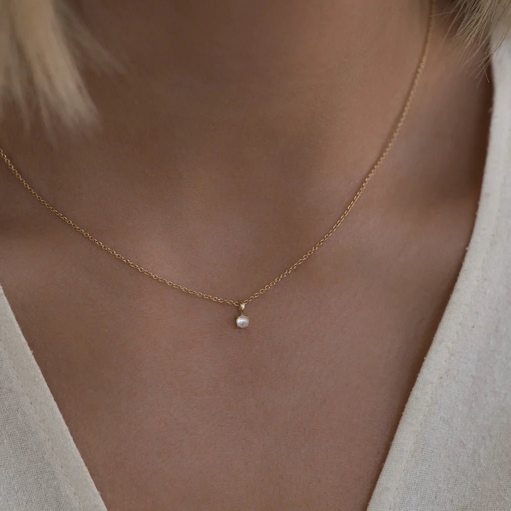 Gold & Pearl Birthstone Necklace | Leah Alexandra LEAH ALEXANDRA - Ambiente Gifts, Decor & Design
