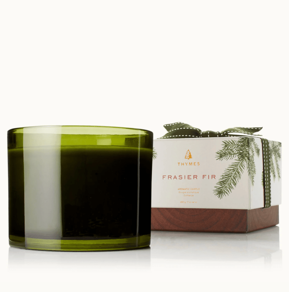Green, Poured 3 Wick Candle, 17oz | Thymes Frasier Fir Thymes - Ambiente Gifts, Decor & Design