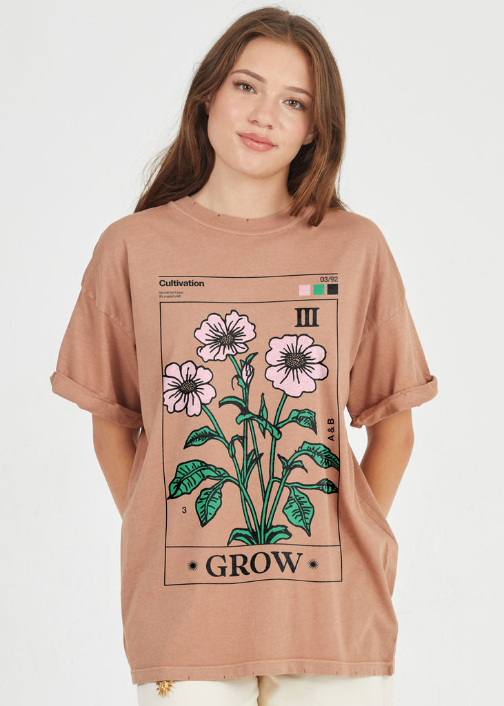 Grow Tarot - Boyfriend Tee, Clay Girl Dangerous - Ambiente Gifts, Decor & Design