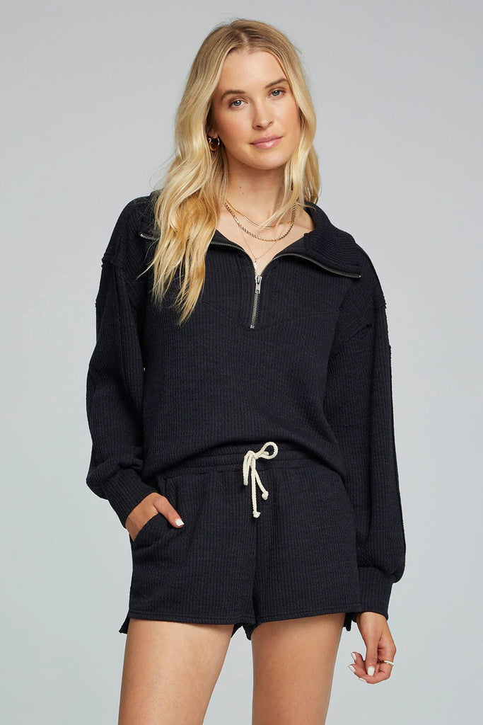 Half Zip Pillover - Black | Saltwater Luxe Saltwater Luxe - Ambiente Gifts, Decor & Design