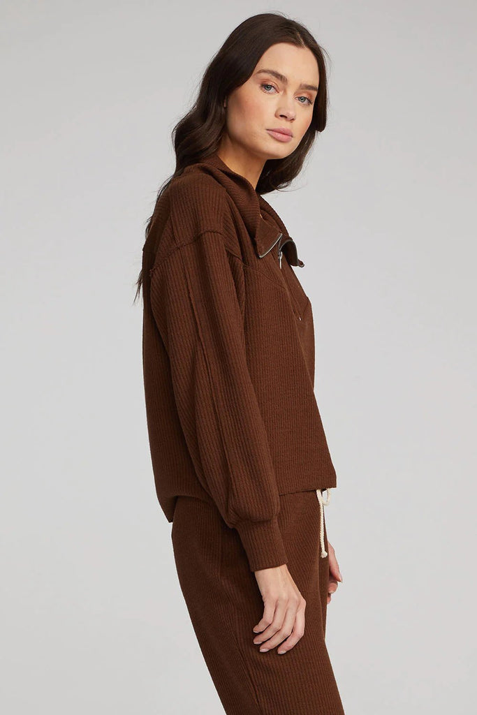 Half Zip Pullover, Mocha | Saltwater Luxe Saltwater Luxe - Ambiente Gifts, Decor & Design