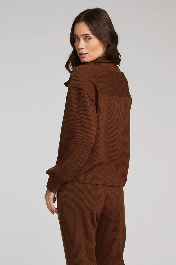 Half Zip Pullover, Mocha | Saltwater Luxe Saltwater Luxe - Ambiente Gifts, Decor & Design