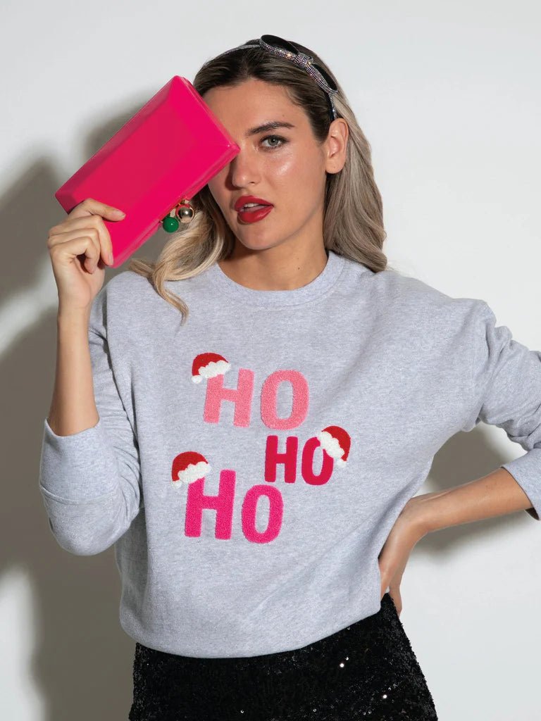 Ho Ho Ho Sweatshirt, Grey Shiraleah - Ambiente Gifts, Decor & Design