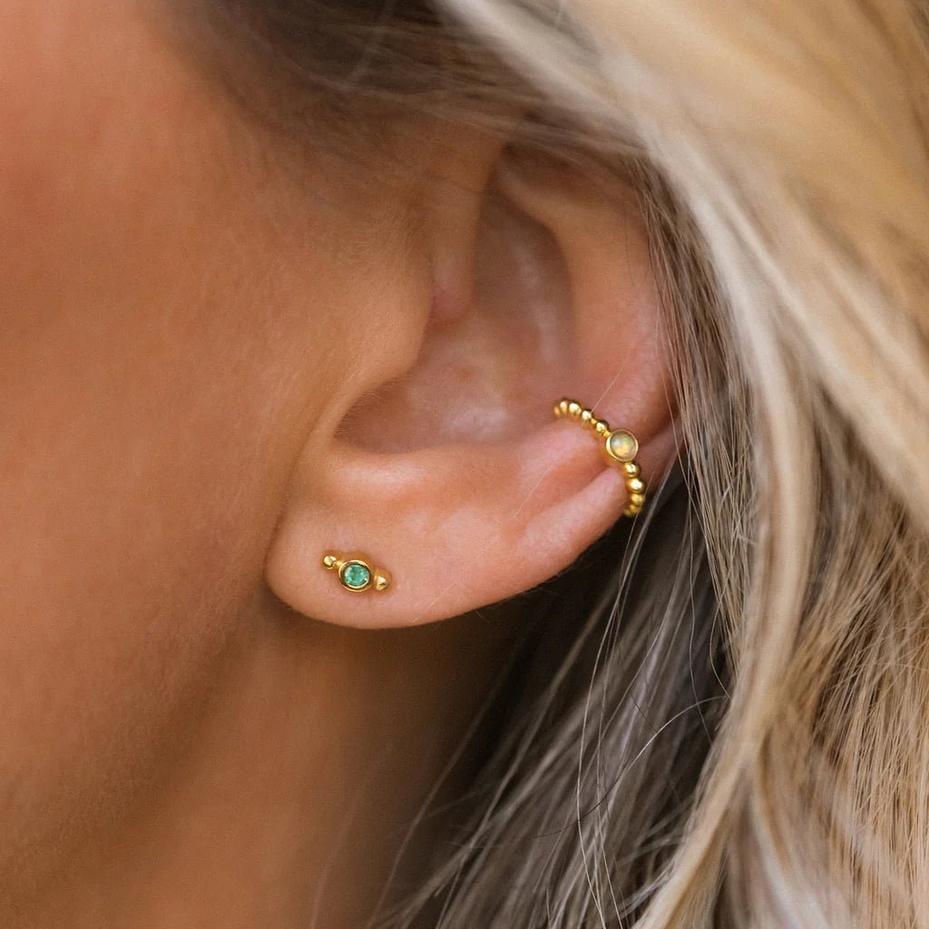 Isla Studs, Emerald | Leah Alexandra LEAH ALEXANDRA - Ambiente Gifts, Decor & Design