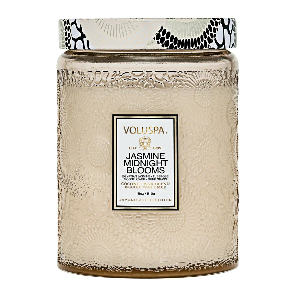 Jasmine Midnight Blooms Large Jar Candle | Voluspa VOLUSPA - Ambiente Gifts, Decor & Design