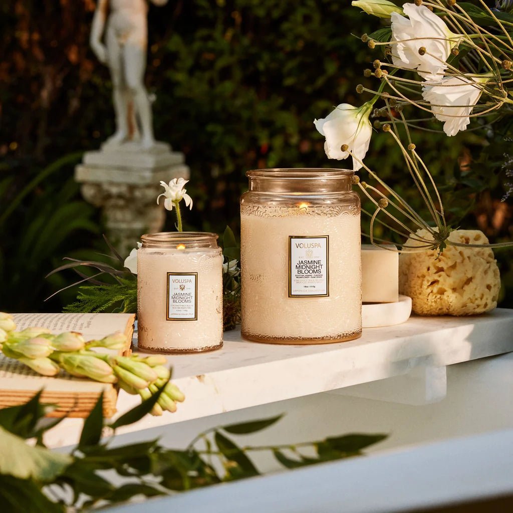 Jasmine Midnight Blooms Small Jar Candle | Voluspa VOLUSPA - Ambiente Gifts, Decor & Design