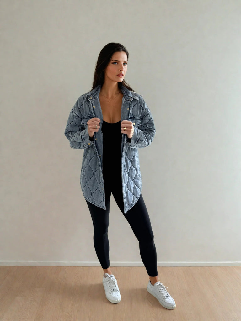 Leni Quilted Denim Jacket, Medium Blue | Priv PRIVILEGE CLOTHING - Ambiente Gifts, Decor & Design
