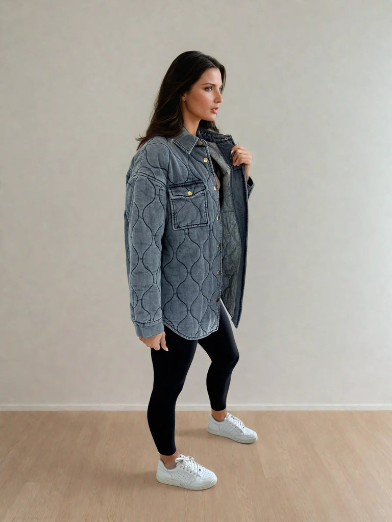 Leni Quilted Denim Jacket, Medium Blue | Priv PRIVILEGE CLOTHING - Ambiente Gifts, Decor & Design