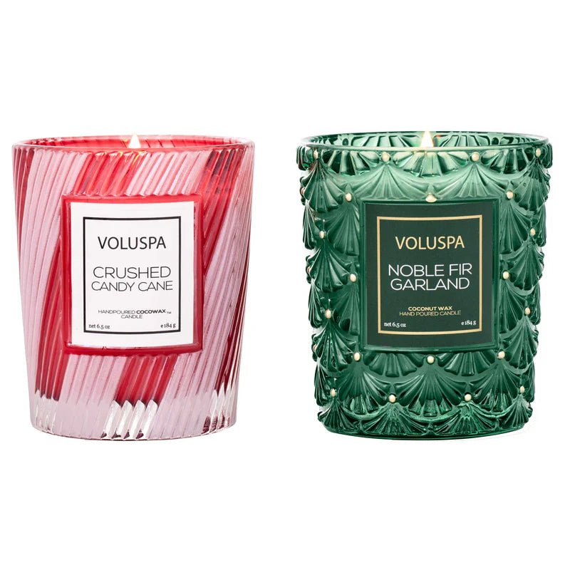 Light Up the Holidays Classic Duo - Noble Fir/Candy Cane | Voluspa VOLUSPA - Ambiente Gifts, Decor & Design