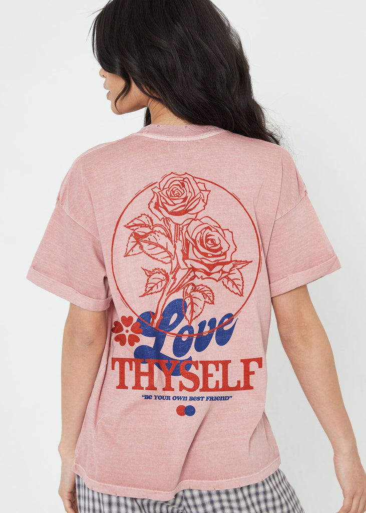 Love Thyself - Boyfriend Tee, Dusty Pink Girl Dangerous - Ambiente Gifts, Decor & Design