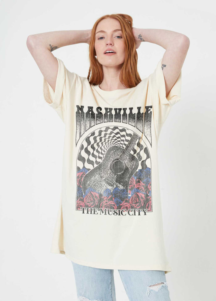 Nashville - Tee Dress, Antique White Girl Dangerous - Ambiente Gifts, Decor & Design