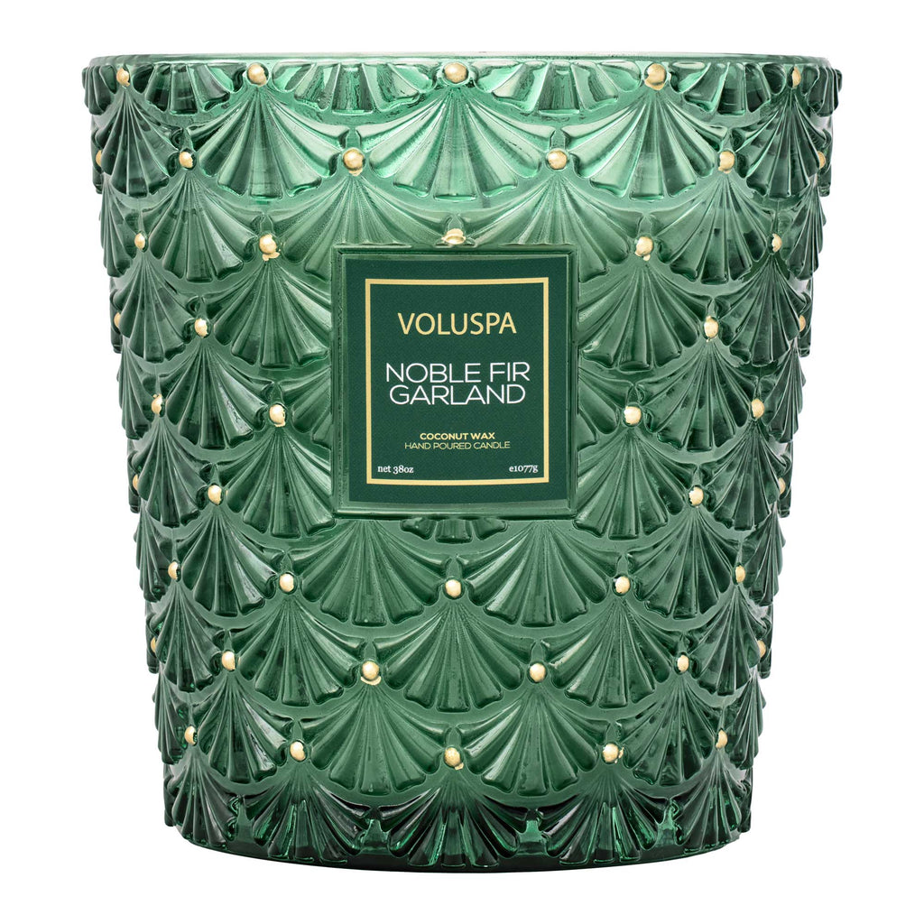 Noble Fir Garland, 3 Wick Hearth Candle | Voluspa VOLUSPA - Ambiente Gifts, Decor & Design