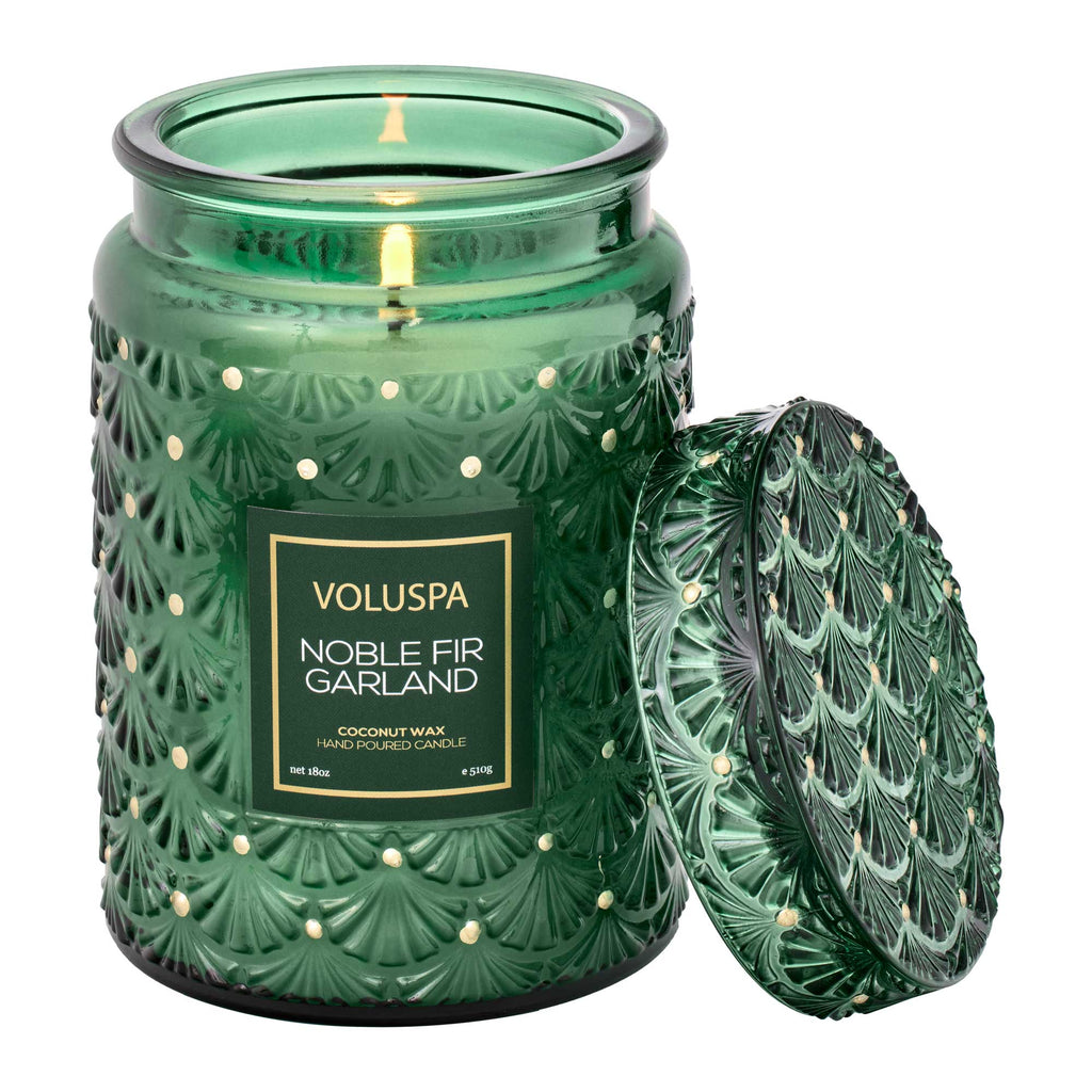 Noble Fir Garland, Large Jar Candle | Voluspa VOLUSPA - Ambiente Gifts, Decor & Design