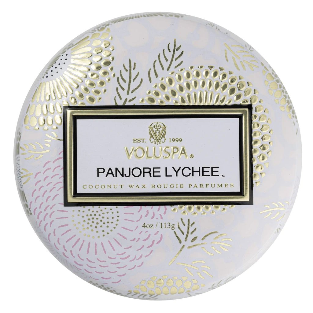 Panjore Lychee Mini Tin | Voluspa VOLUSPA - Ambiente Gifts, Decor & Design