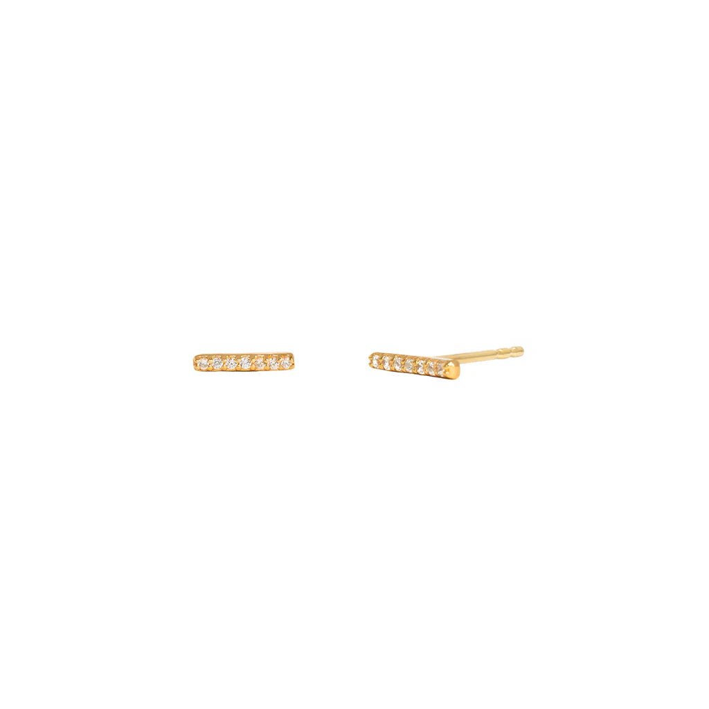 Pave Bar Studs, Gold | Leah Alexandra Leah Alexandra - Ambiente Gifts, Decor & Design