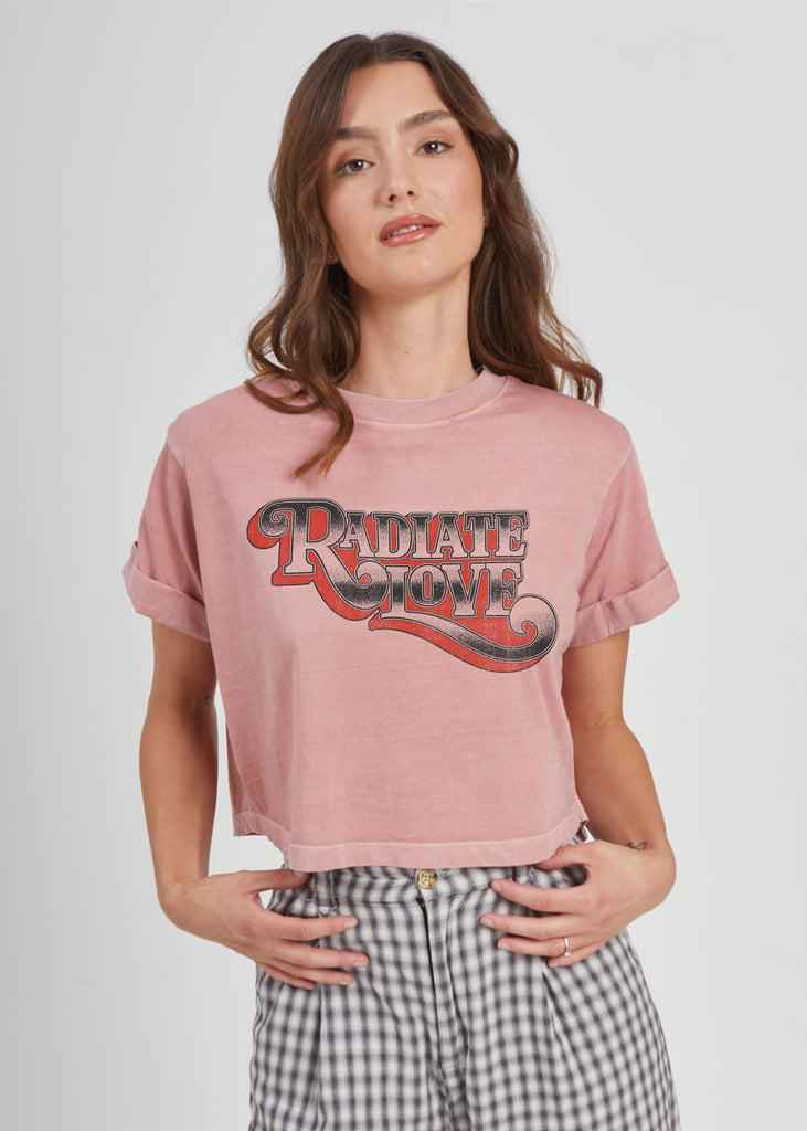 Radiate Love, Dusty Pink Cropped Boyfriend Tee Girl Dangerous - Ambiente Gifts, Decor & Design