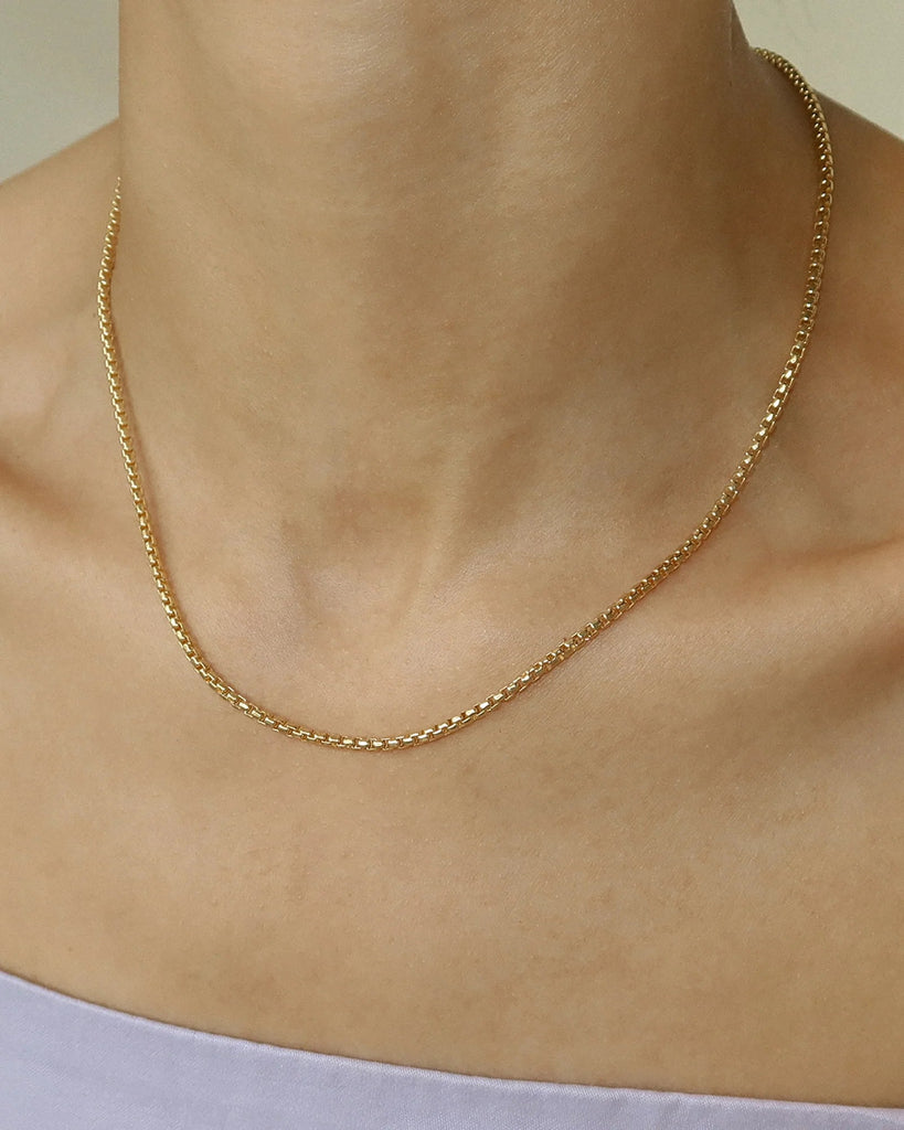 Round Box Chain Necklace | Leah Alexandra Leah Alexandra - Ambiente Gifts, Decor & Design