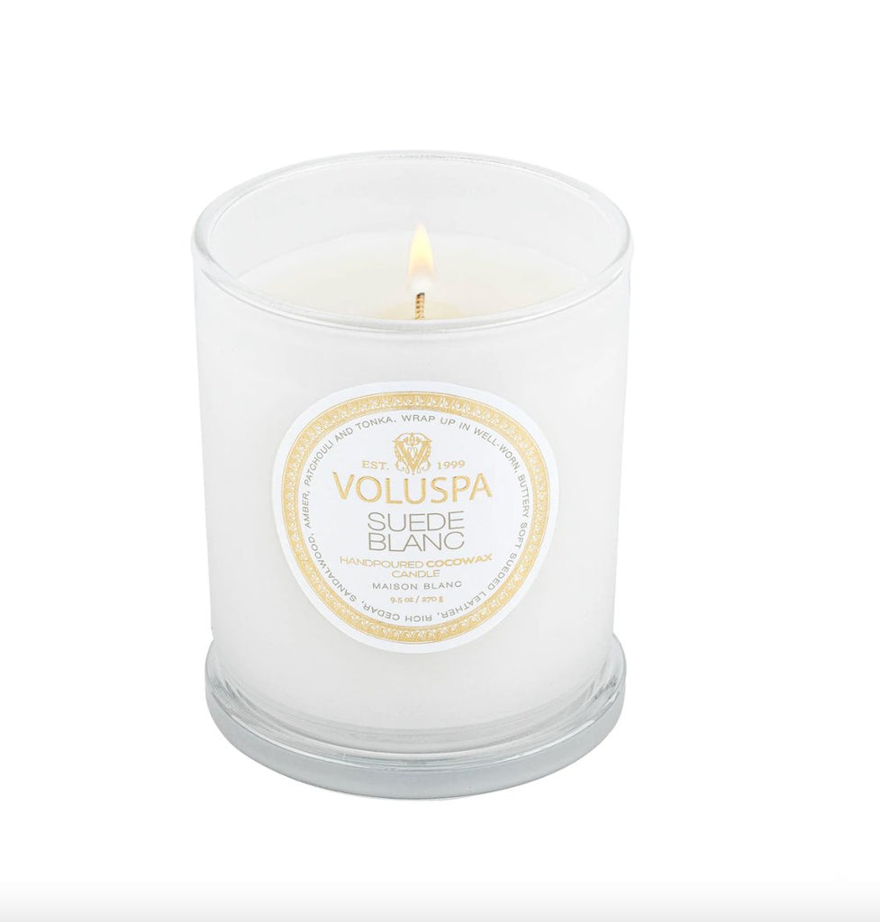 Suede Blanc Classic Candle | Voluspa VOLUSPA - Ambiente Gifts, Decor & Design