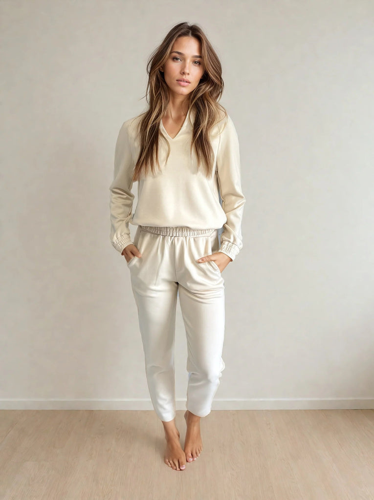 Thea Fitted Pant, Cream | Priv PRIVILEGE CLOTHING - Ambiente Gifts, Decor & Design