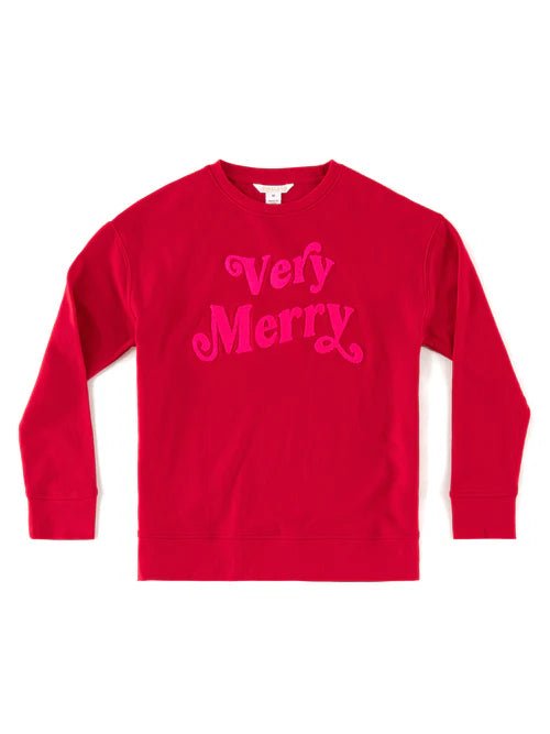 Very Merry Sweatshirt, Red Shiraleah - Ambiente Gifts, Decor & Design