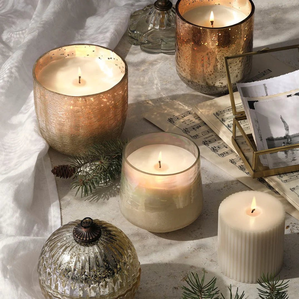 Winter White, Small Boxed Crackle Glass Candle | Illume ILLUME - Ambiente Gifts, Decor & Design